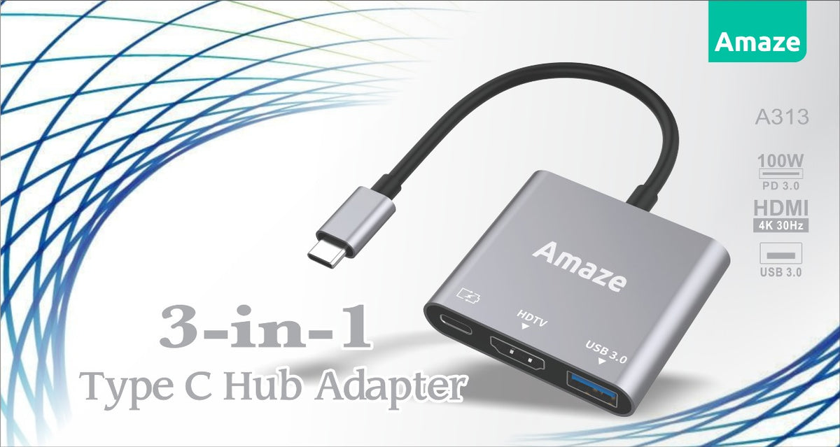 AMAZE Type C To HDMI USB 4k Hub –
