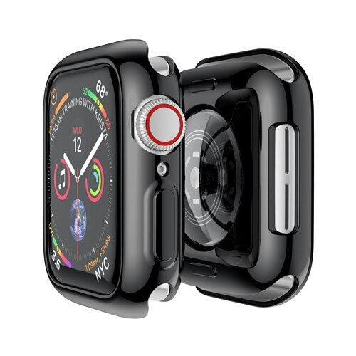 Black Shell Case Apple Watch Screen Protector