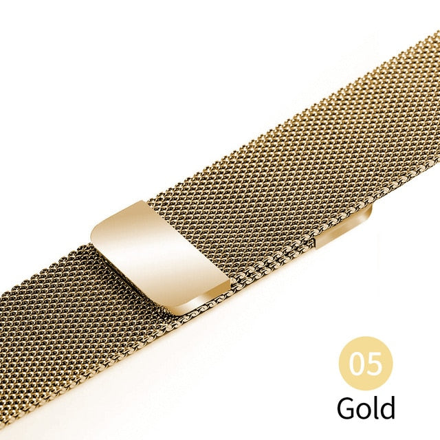 Gold Milanese Stainless Steel Loop Band for Apple Watch