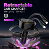 LDNIO 30w 2 in 1 Car charger With Retractable Type C + Lightning Cable