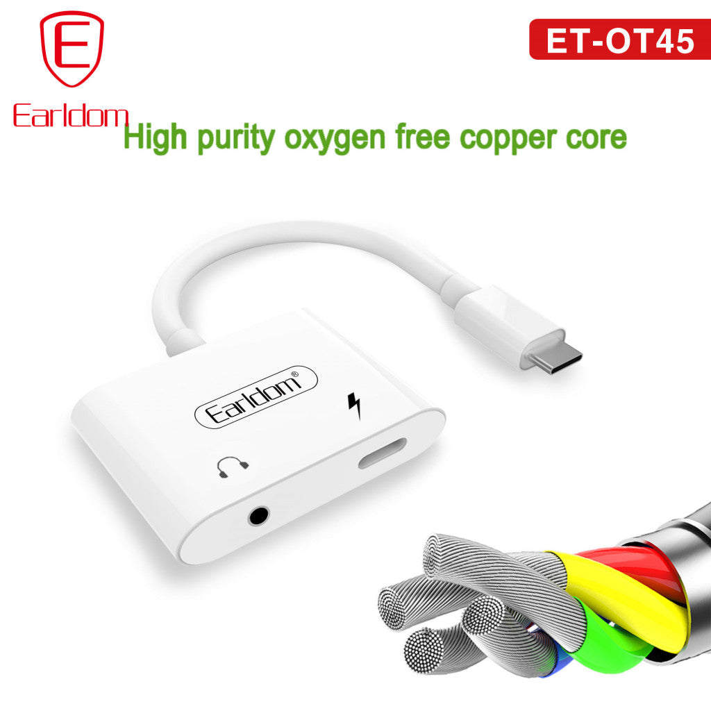 EARLDOM 2 IN 1 Type C To 3.5mm Charging Adapter Jack