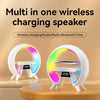 Multi In One 15W Wireless Charging Bluetooth Speaker With LED Display RGB Light