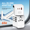 LDNIO 2000W Travel Adapter Gan 65W Type C PD + QC 3.0 Fast Charging Adapter