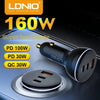 LDNIO 160W USB+Type C Fast Car Charger