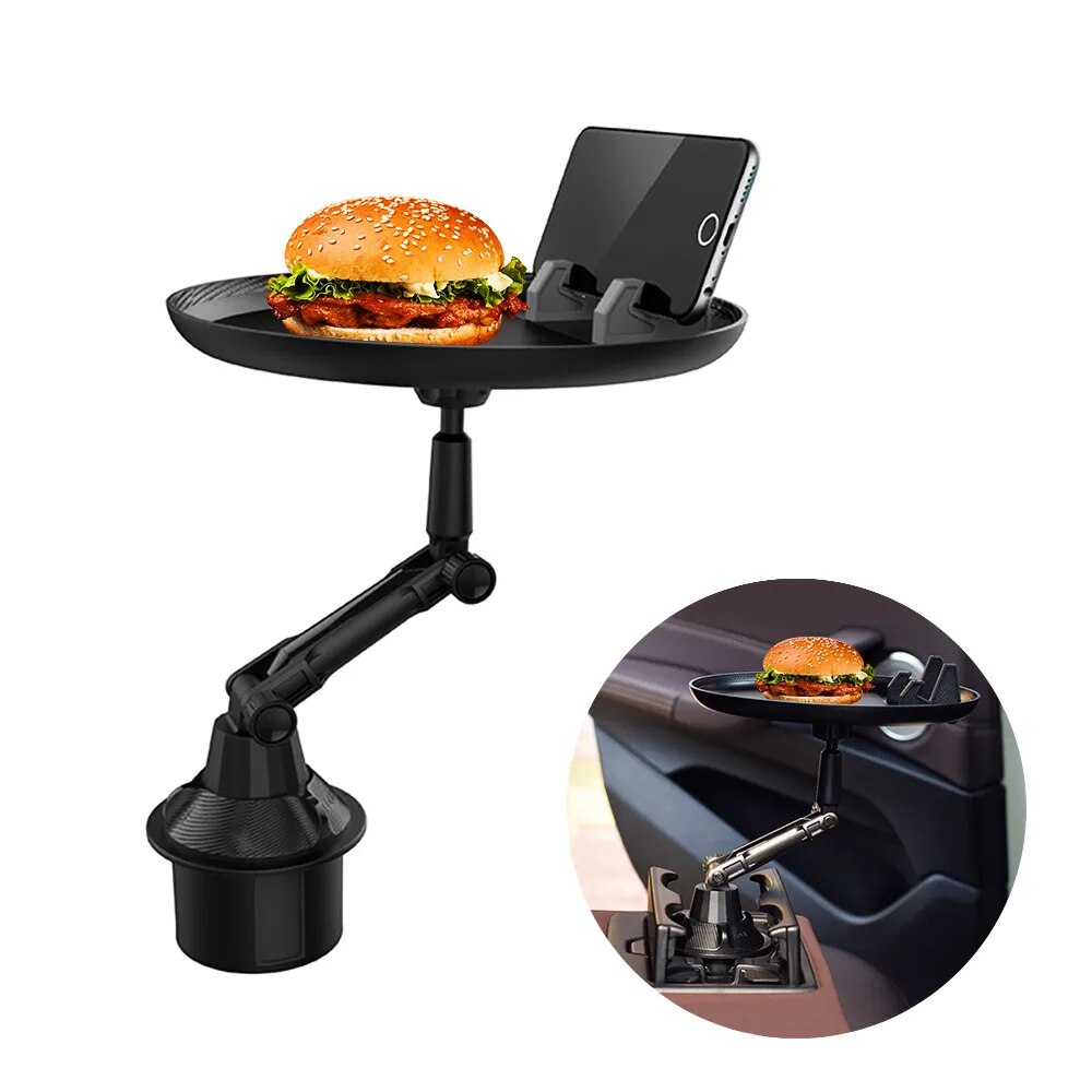 Car Cup Holder Folding 360 Rotating Tray Small Dining Table