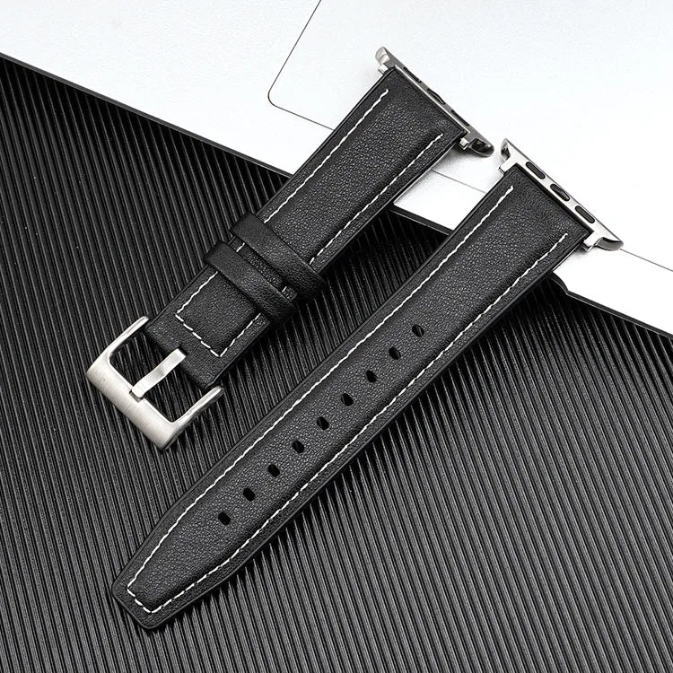 Black Luxury leather Band For Apple Watch