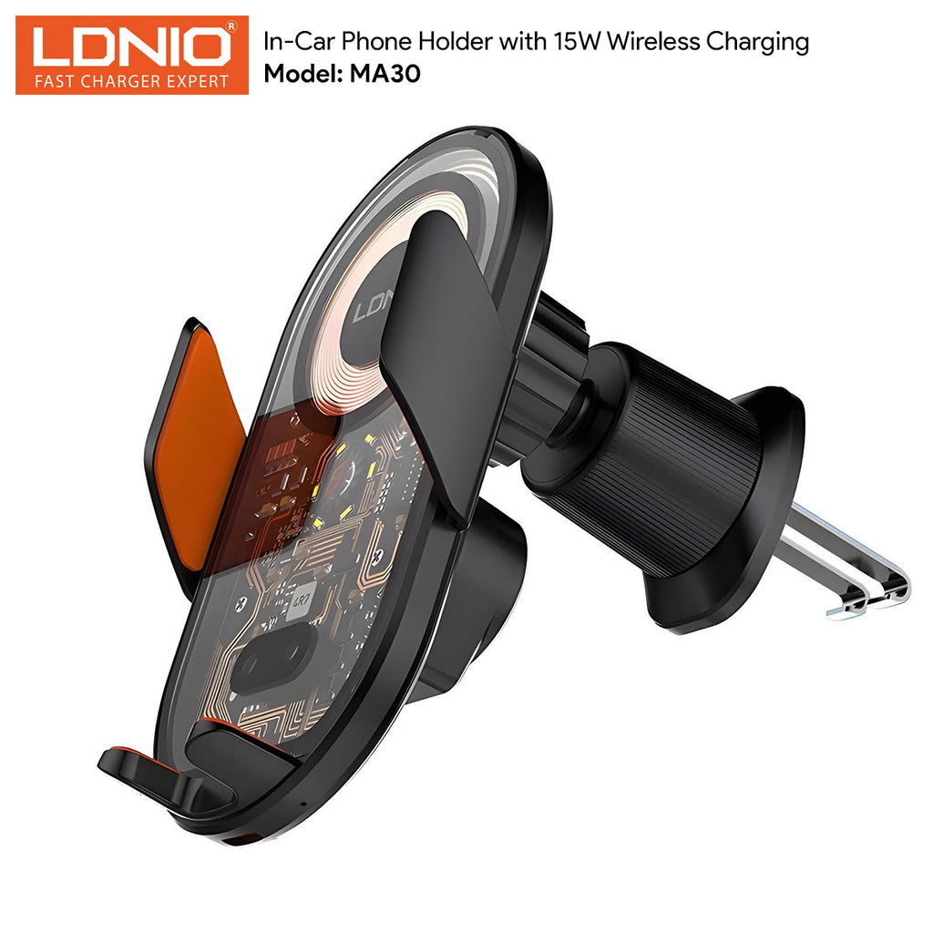 LDNIO 15W  Wireless Charging Car Mount Phone Holder