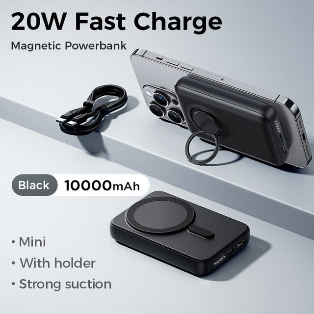 JOYROOM 20W 10000mAh Magnetic Wireless Power Bank with Ring Holder