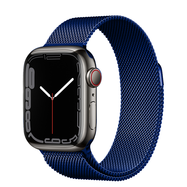 Shop Blue Milanese Stainless Steel Loop Band Apple Watch in