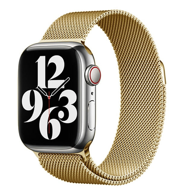 Gold Milanese Stainless Steel Loop Band for Apple Watch