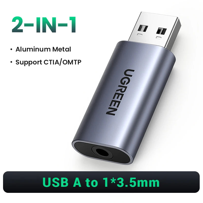 UGREEN USB To Audio Jack External Stereo Sound Adapter