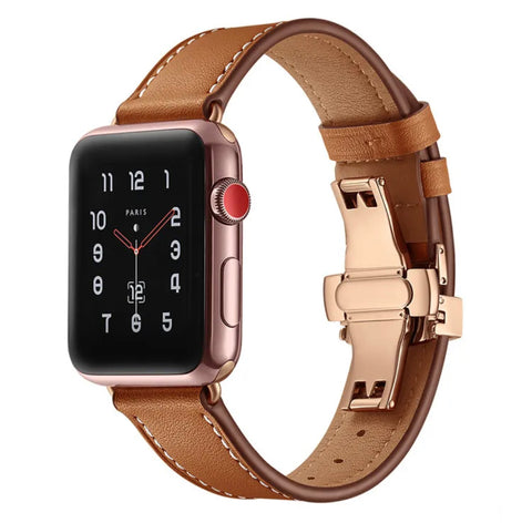 Brown Leather Strap for Apple Watch
