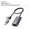 ONTEN 2 IN 1 USB+Type C RJ45 Hub