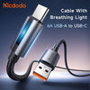 MCDODO 6A USB to Type-C Fast Data Cable With Breathing Light