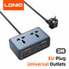 LDNIO 5 in 1 2500w Universal 2 Outlet GaN 45w Dual Type C + USB Ports Desktop Power Strip