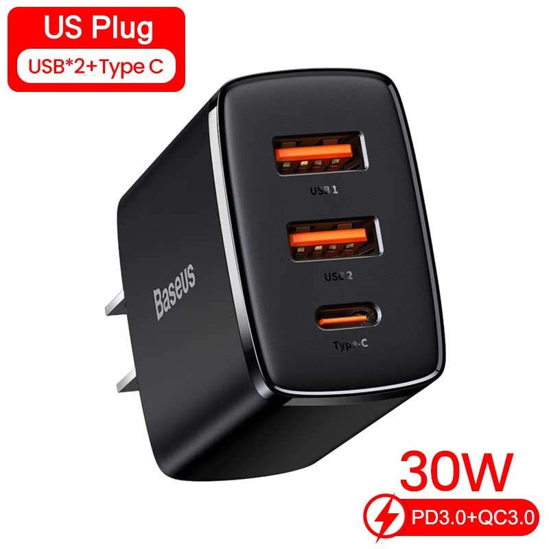 Baseus USB A + Type-C 30W PD 20W Mobile Charger