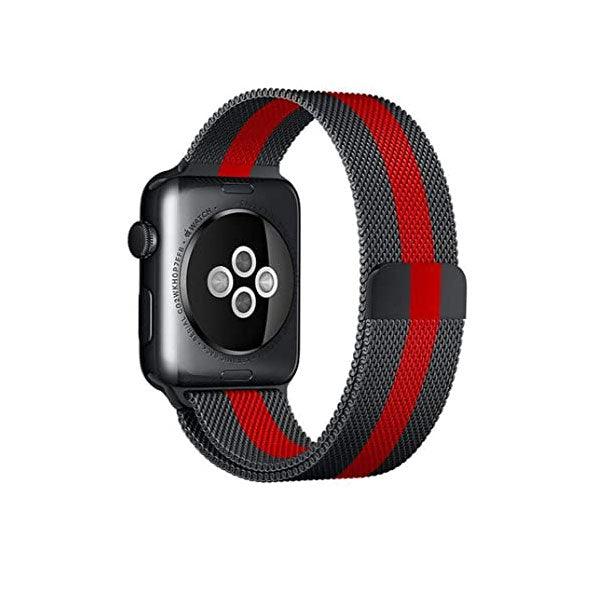 Stylish Milanese loop Red Black Apple Watch band Phonetive.pk