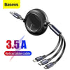 Baseus 3 in 1 Retractable USB Cable 480Mbps - Phonetive.pk