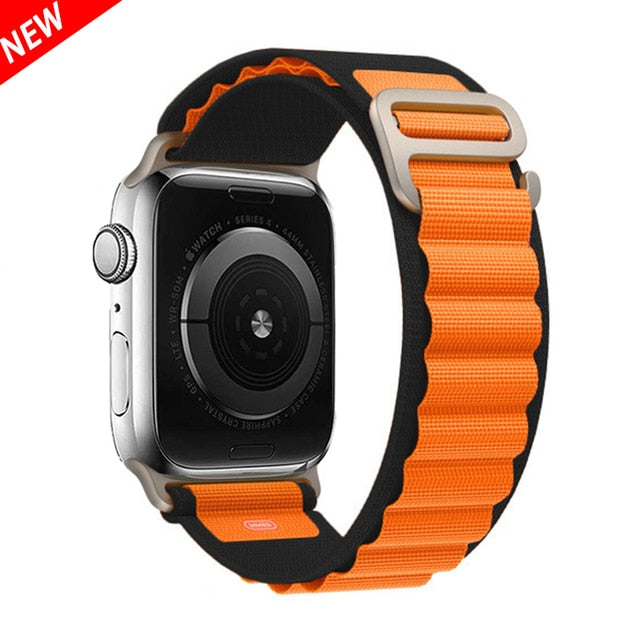 Orange Black Alpine loop Apple Watch Band