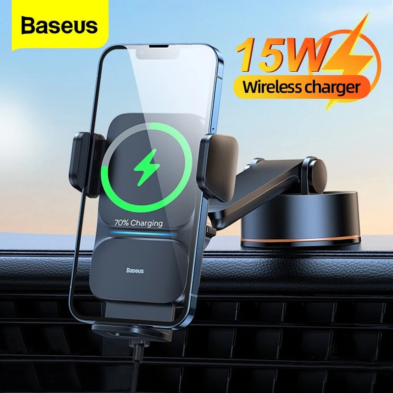 Baseus Car Phone Holder Automatic Alignment 15W Wireless Charger