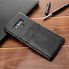 Black Luxury Leather Slim Back Card Holder Case for Samsung