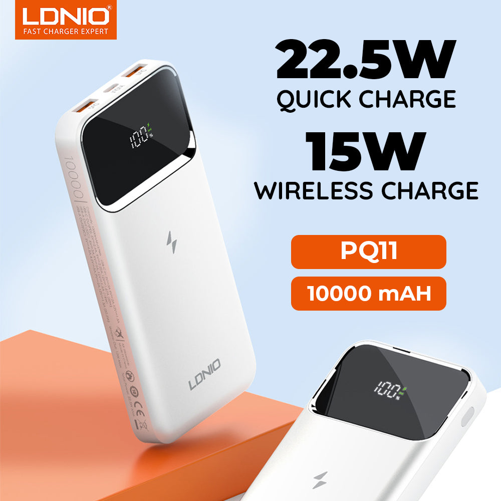 LDNIO 22.5W 10000mAh LED Digital Display Wireless Power Bank