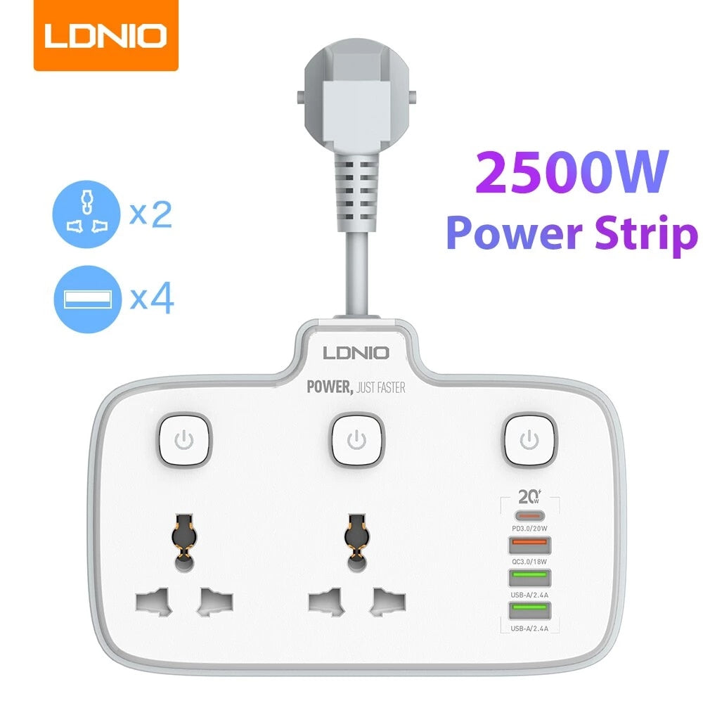 LDNIO Power Strip 4 USB Port Electrical Socket