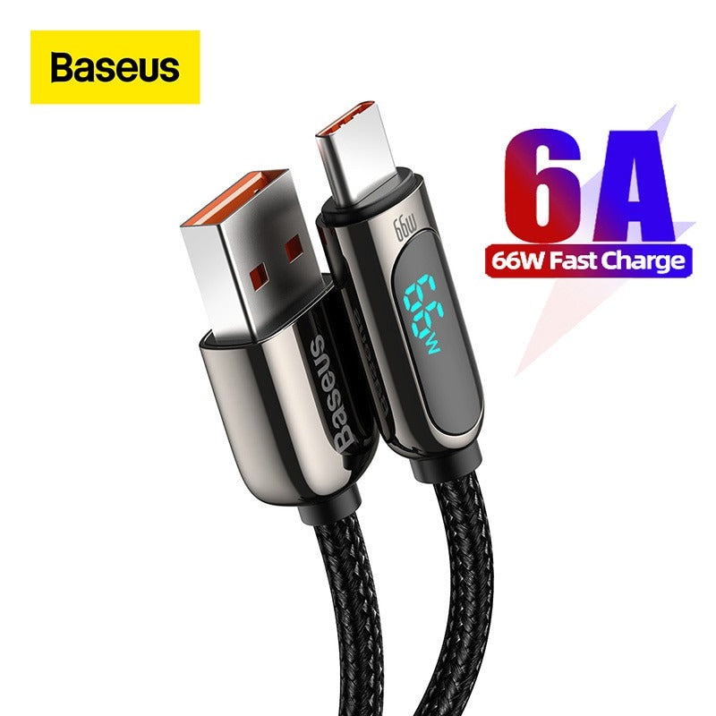 Baseus 6A 66W Digital Display USB Type C Cable