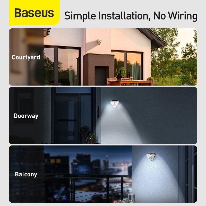 Baseus LED Solar Light Outdoor Solar Lamp Powered Sunlight PIR Motion ...