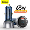 Baseus 65W USB and Type-C Car Charger QC+PPS - Phonetive.pk