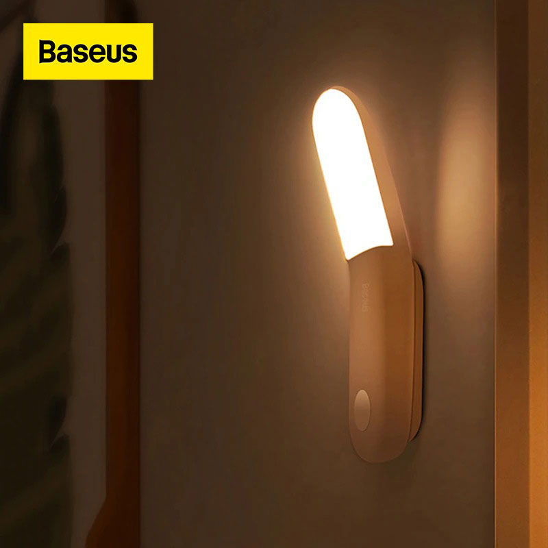 Baseus PIR LED Motion Sensor Light Y-Shape Aisle Light Magnetic Bedside Emergency Night Light Closet Wardrobe Stairs 0.5W USB