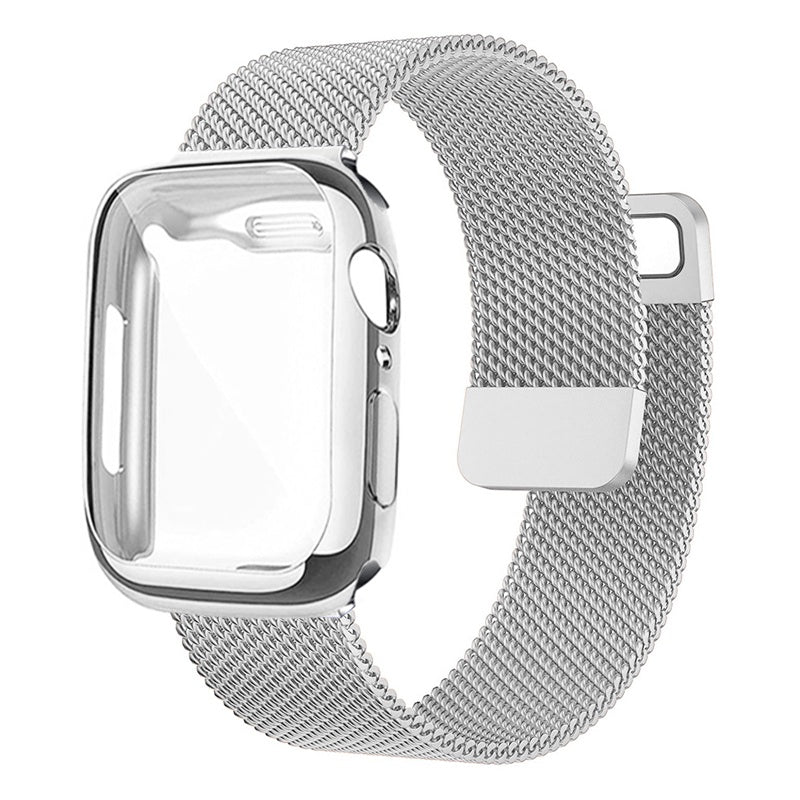 Apple watch silver white band best sale