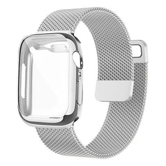 Silver Milanese Stainless Steel with Case for Apple Watch Phonetive.pk