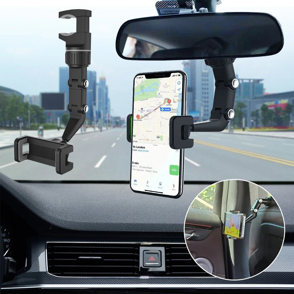 Multifunctional Rearview Mirror Car Mobile Holder