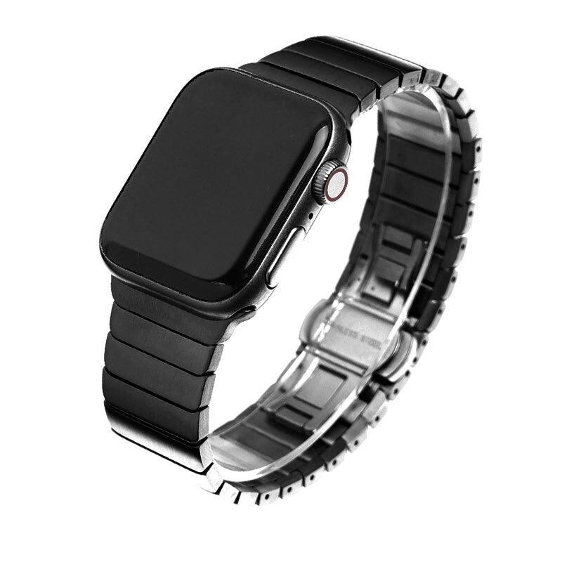 Black Stainless Steel Metal Link Bracelet for Apple Watch - Phonetive.pk