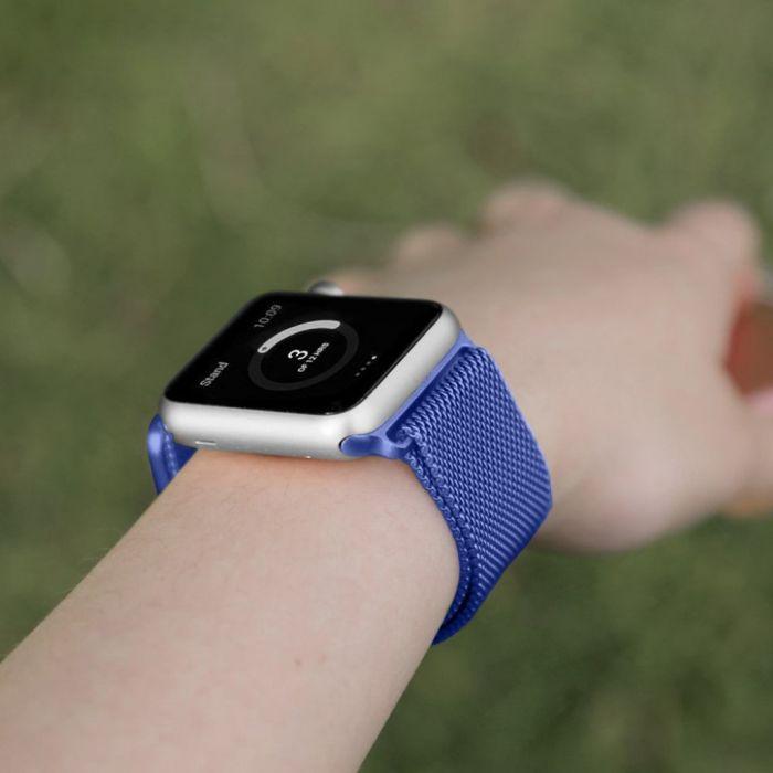 Shop Blue Milanese Stainless Steel Loop Band Apple Watch in Pakistan Phonetive.pk