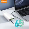 LDNIO 65W USB Charger Quick Charger 3.0 Fast Charging Cell Phone Adapter For Phone Pad Macbook Tablet Laptop Mobile Charger